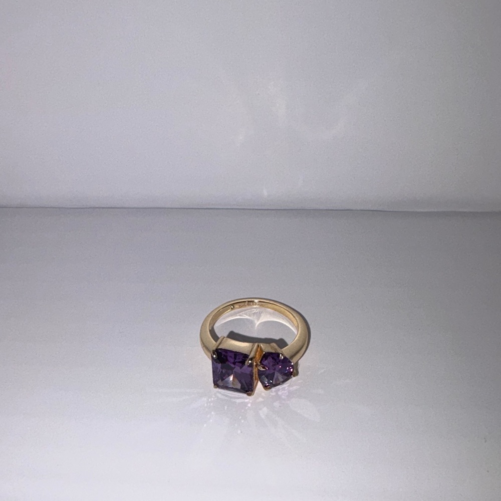 BaubleBar Gold Ring with Purple Gemstones